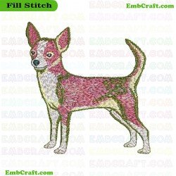 Colorful Dog Embroidery Design 375