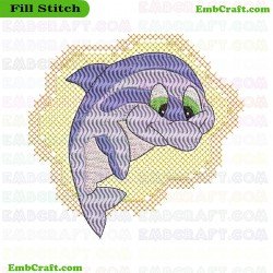 Colorful Dolphin Embroidery Design 3