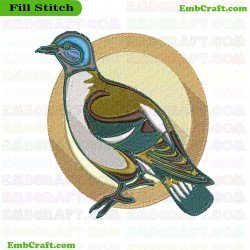 Colorful Dove Embroidery Design 1
