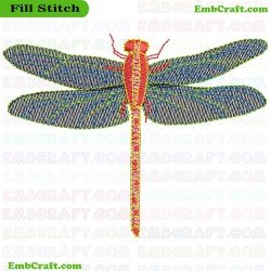 Colorful Dragonfly Illustration Embroidery Design 25