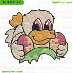 Colorful Duck With Eggs Embroidery Design 5
