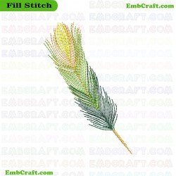 Colorful Feather Embroidery Design 15
