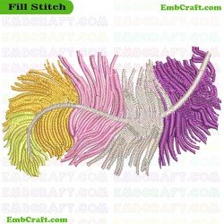 Colorful Feather Embroidery Design 2
