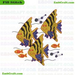 Colorful Fish Embroidery Design 10