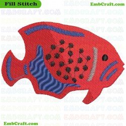 Colorful Fish Embroidery Design 132