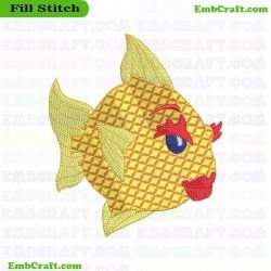 Colorful Fish Embroidery Design 154