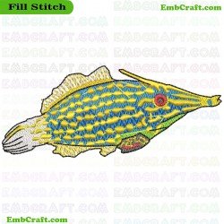 Colorful Fish Embroidery Design 5