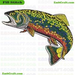 Colorful Fish Embroidery Design 60