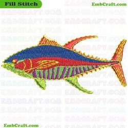 Colorful Fish Embroidery Design 78