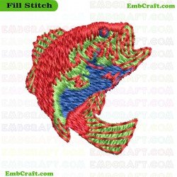 Colorful Fish Embroidery Design 90