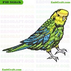 Colorful Parakeet Embroidery Design 101