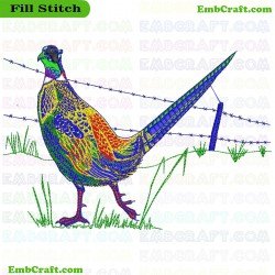 Colorful Pheasant Embroidery Design 53
