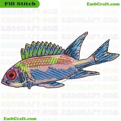 Colorful Saltwater Aquarium Fish Embroidery Design 10