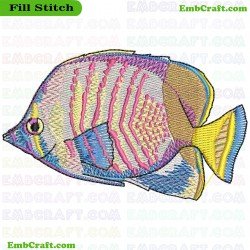 Colorful Saltwater Aquarium Fish Embroidery Design 13