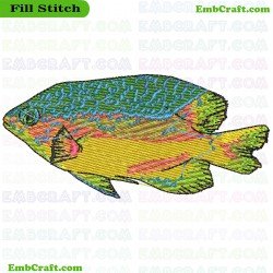 Colorful Saltwater Aquarium Fish Embroidery Design 15