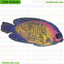 Colorful Saltwater Fish Embroidery Design 2