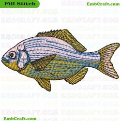 Colorfully Fish Embroidery Design 17
