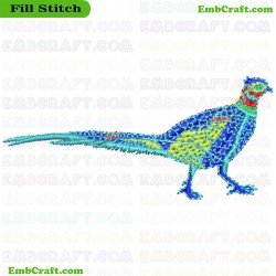 Colorfully Patterned Bird Embroidery Design 50