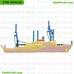 Container Ship Embroidery Design 1