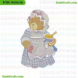 Cooking Bear Embroidery Design 573