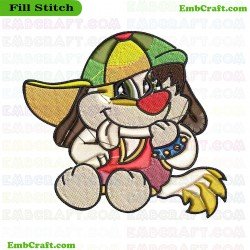 Cute Dog Wearing A Hat And Smiling Embroidery Design 3