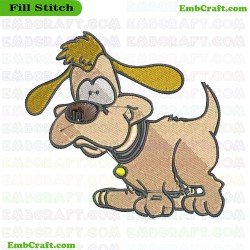 Cute Dog With Yellow Ears Embroidery Design 477