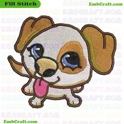 Cute Puppy Embroidery Design 8