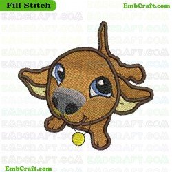 Cute Puppy With Blue Eyes Embroidery Design 1