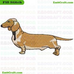 Dachshund Dog Embroidery Design 395