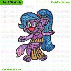 Dancing Animal Character Embroidery Design 8