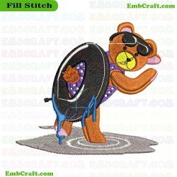 Dancing Bear Embroidery Design 105