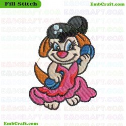 Dancing Cartoon Character Embroidery Design 13