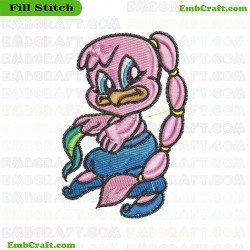 Dancing Cartoon Duck Embroidery Design 9