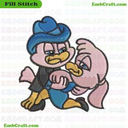 Dancing Cartoon Ducks Embroidery Design 5