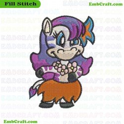 Dancing Cartoon Horse Embroidery Design 4