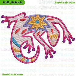 Deco Lizard Embroidery Design 9