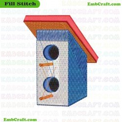 Decorative Birdhouse Embroidery Design 7