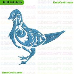 Decorative Dove Embroidery Design 4