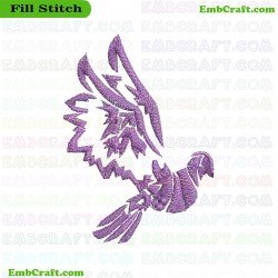 Decorative Dove Embroidery Design 9