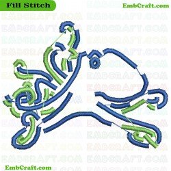 Decorative Octopus Embroidery Design 11