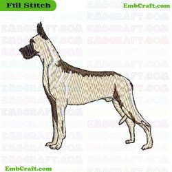 Detailed Dog In Harmonious Colors Embroidery Design 350