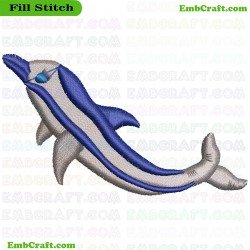 Detailed Dolphin Embroidery Design 94