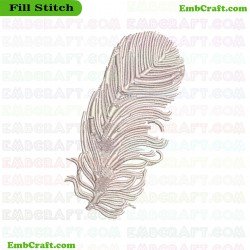 Detailed Feather Embroidery Design 3