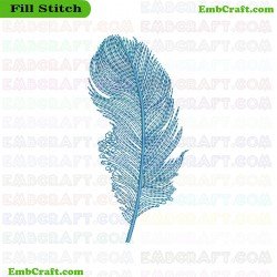 Detailed Feather Embroidery Design 5