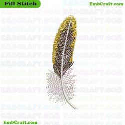 Digitally Ed Feather With Detailed Coloration Embroidery Design 6
