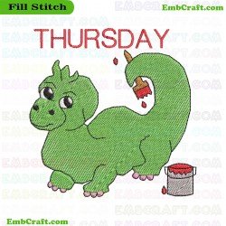 Dinosaur For Thursday Embroidery Design 95