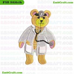 Doctor Bear Embroidery Design 416