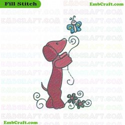 Dog Embroidery Design 190