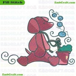 Dog Embroidery Design 411