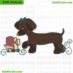 Dog Embroidery Design 452